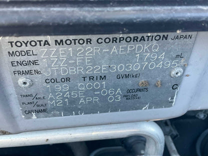 2003 Toyota Corolla E120