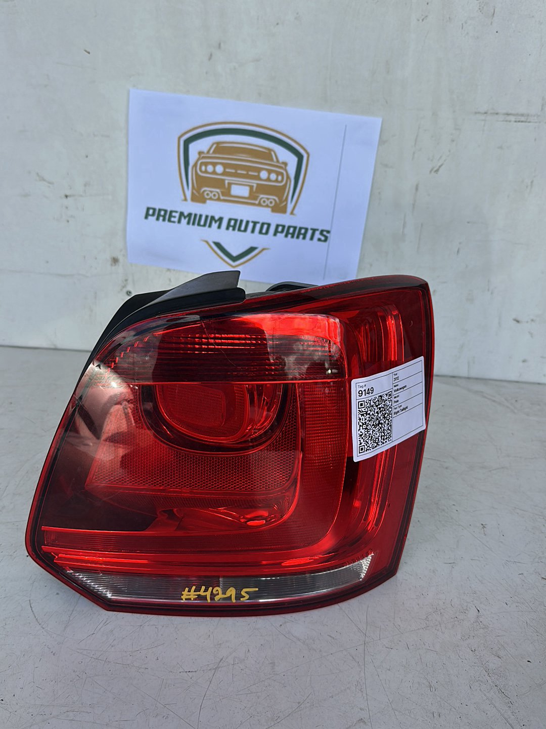 2012 Volkswagen Polo Hatchback Right Taillight