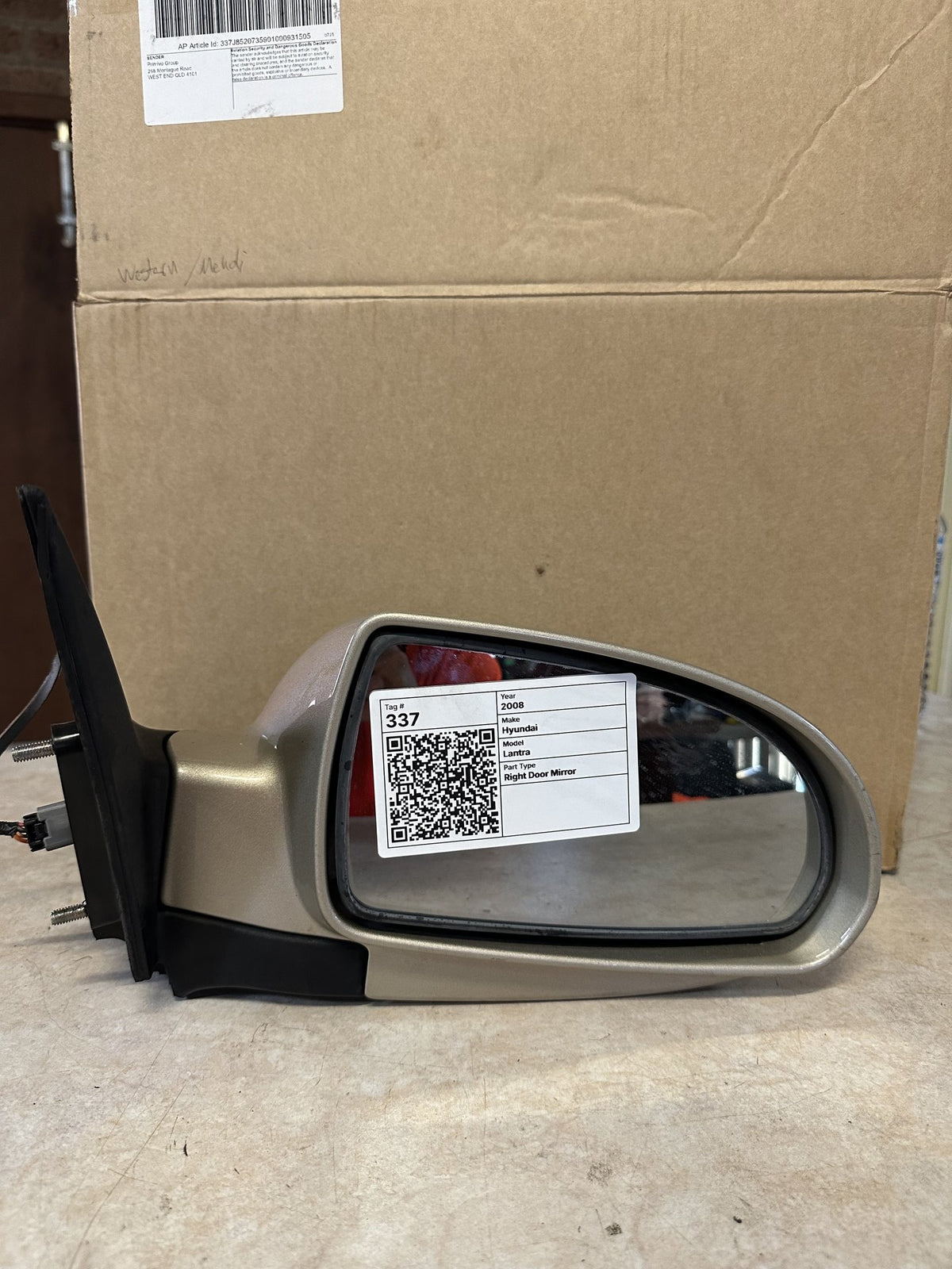 2008 Hyundai Elantra Sedan Right Door Mirror 022697