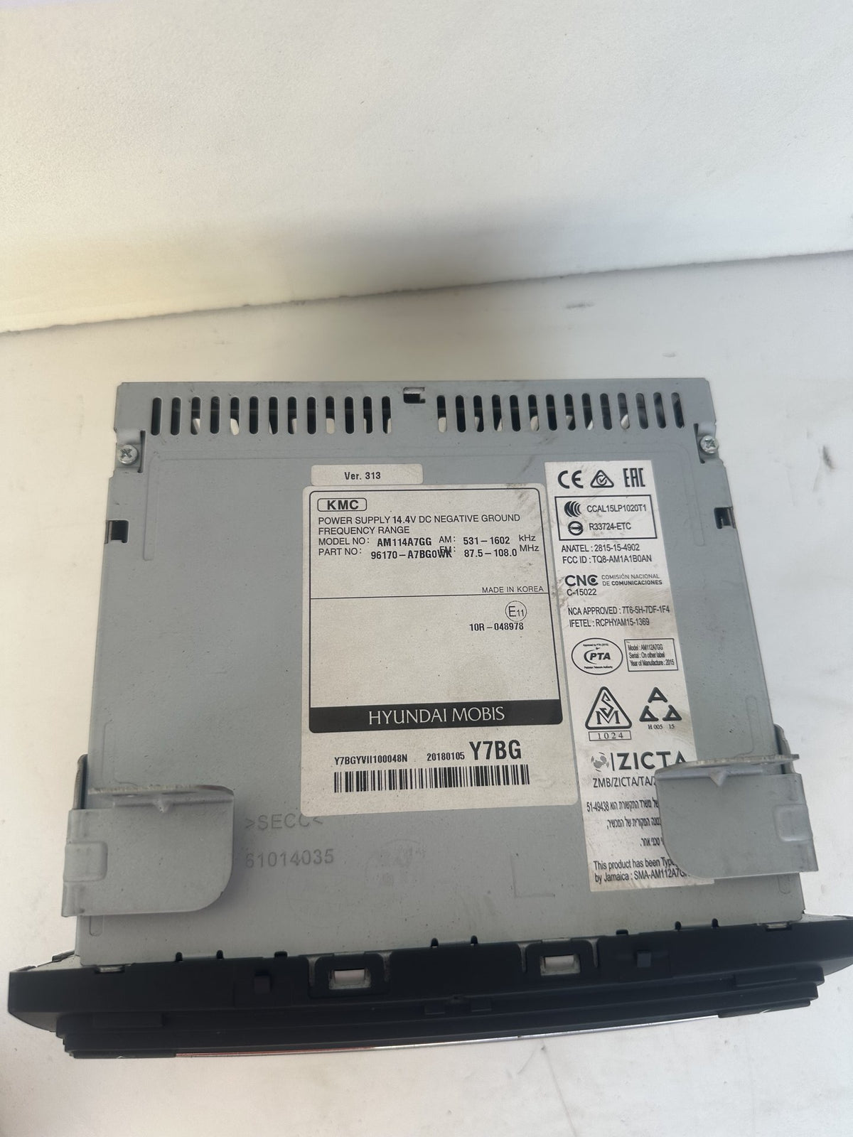 2018 Kia Cerato LD Sedan Stereo Head Unit 96170-A7BG0WK