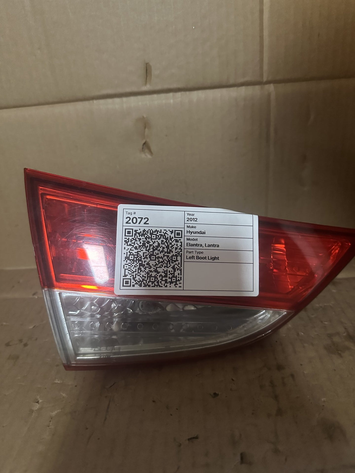 2012 Hyundai Elantra - Left Boot Light