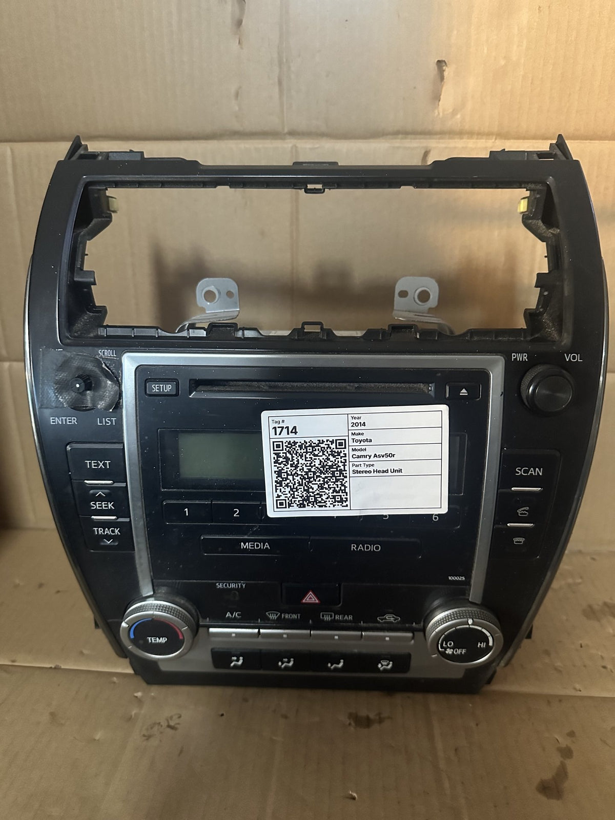 2014 Toyota Camry Camry Asv50r Sedan Stereo Head Unit 8612006780