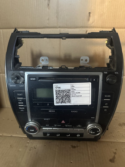 2014 Toyota Camry Camry Asv50r Sedan Stereo Head Unit 8612006780