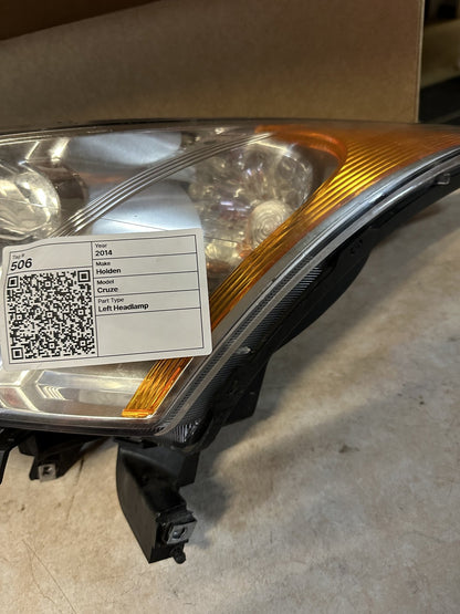 2014 Holden Cruze Cruze Left Headlight 12412