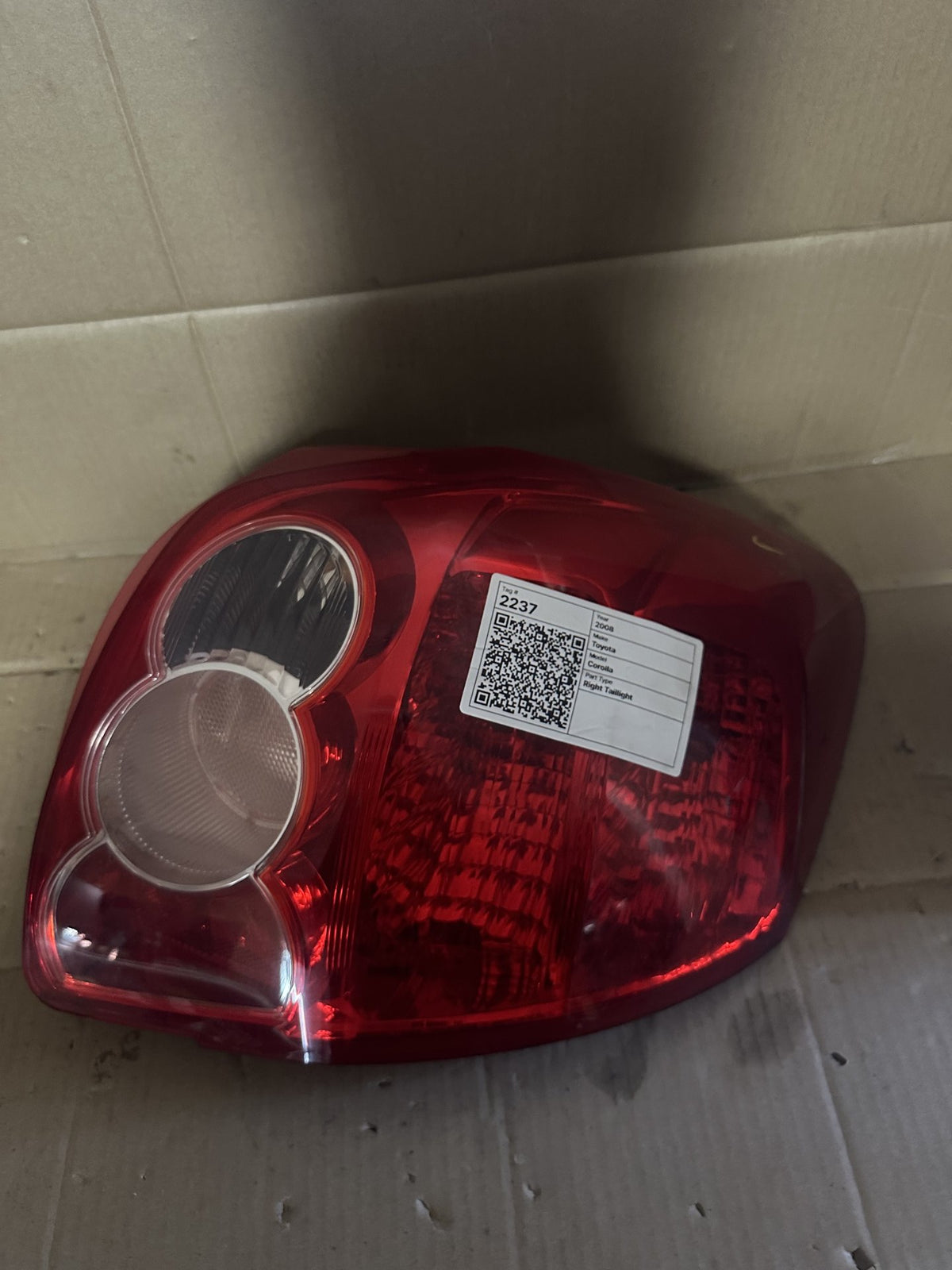 2008 Toyota Corolla E210 Hatchback Right Taillight 12-509
