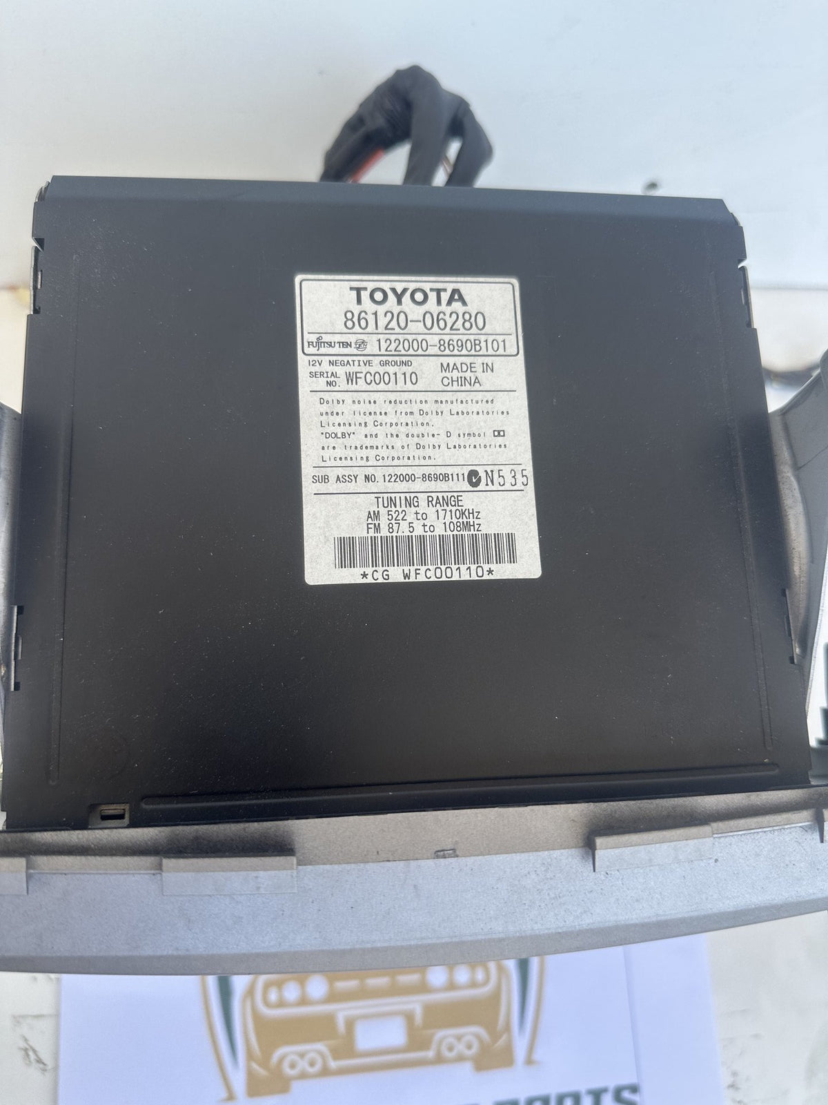 2006-2012 Toyota Camry XV40 Sedan Stereo Head Unit 86120-06280