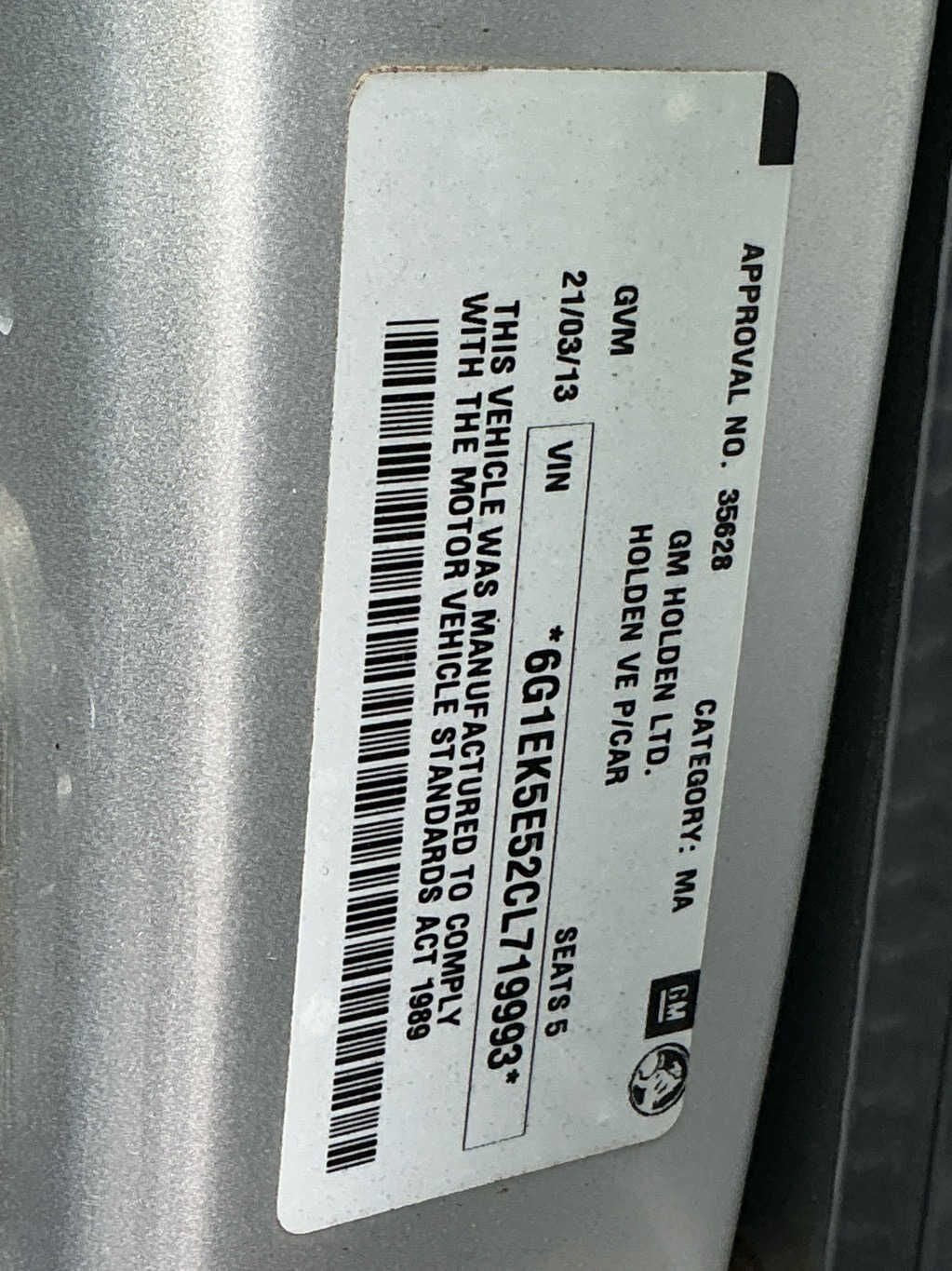2013 Holden Commodore Omega VE