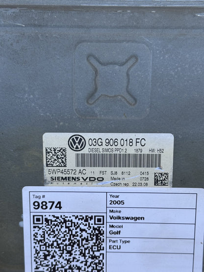 2005 Volkswagen Golf Hatchback ECU 03G906018FC