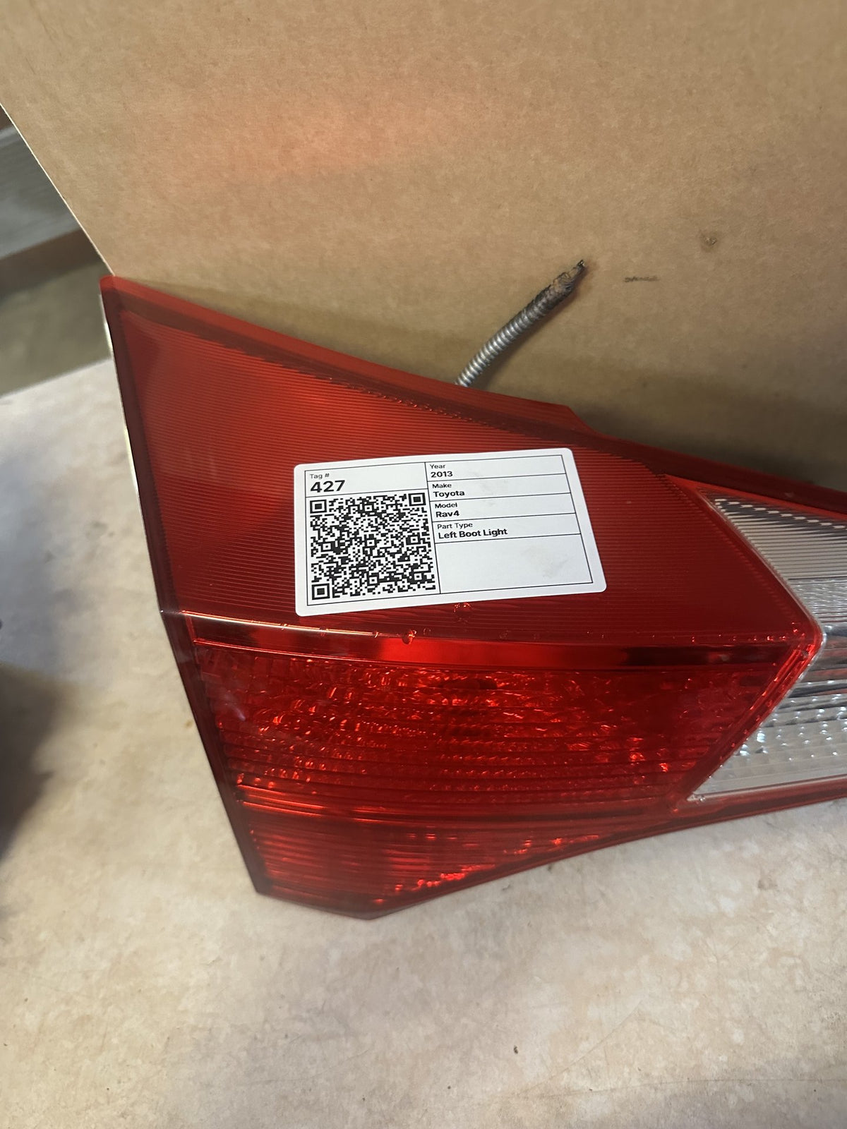 2013 Toyota RAV4 - Left Boot Light