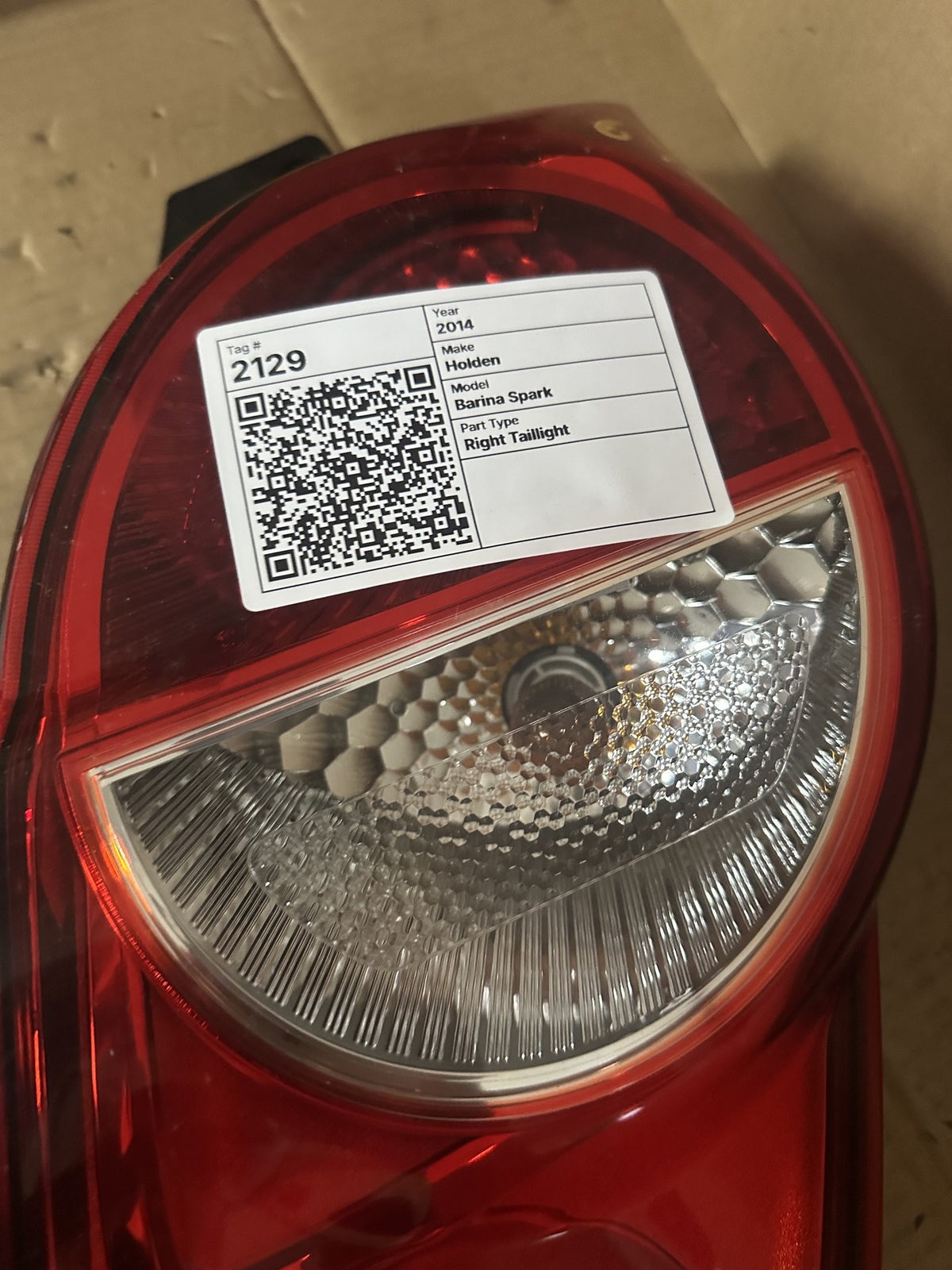2014 Holden Barina Spark MJ Hatchback Right Taillight 13524