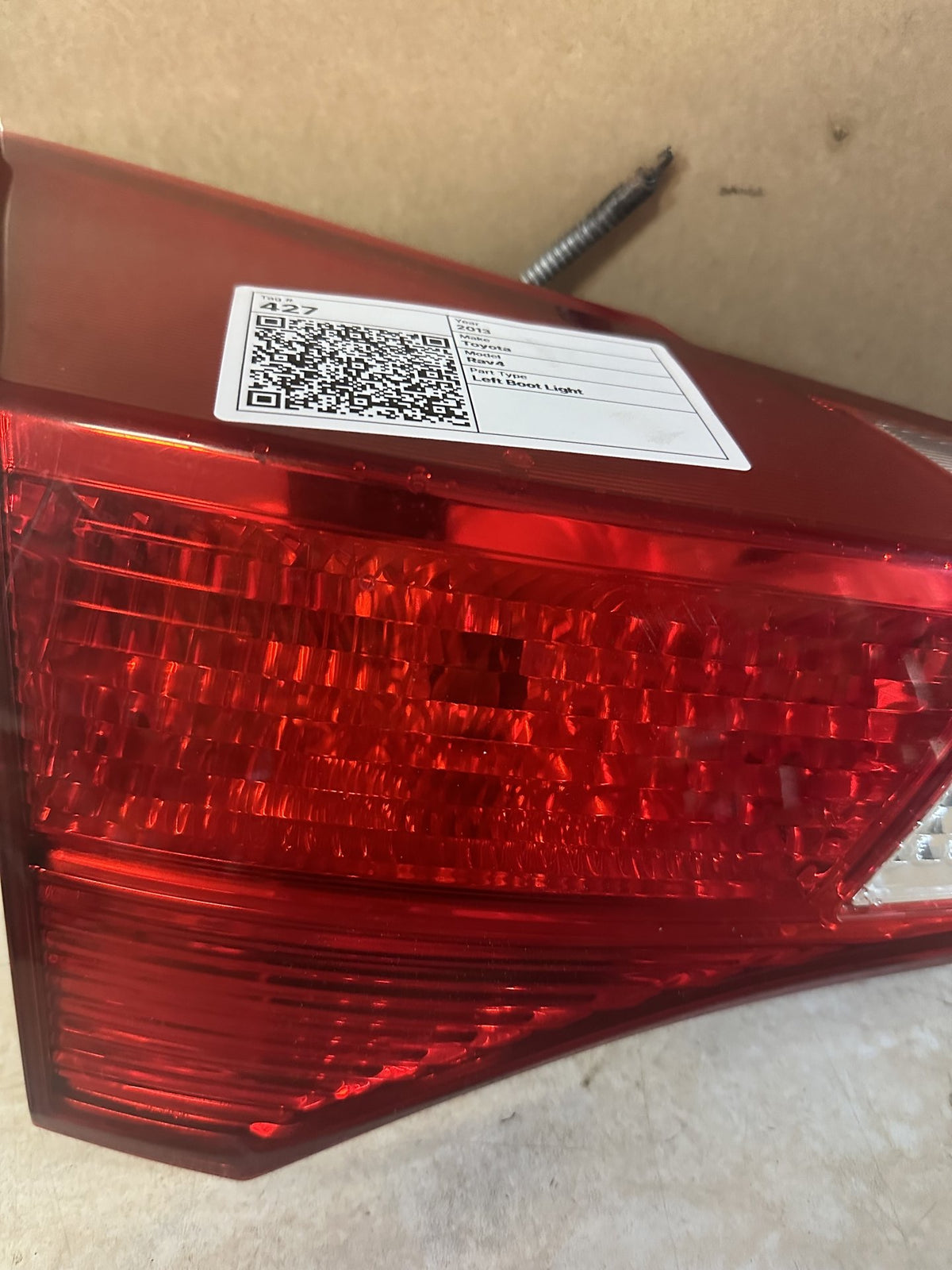 2013 Toyota RAV4 - Left Boot Light